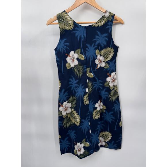 Vintage Pacific Legend Hawaiian Dress Womens Small Blue Cotton Hibiscus NEW - Picture 5 of 8